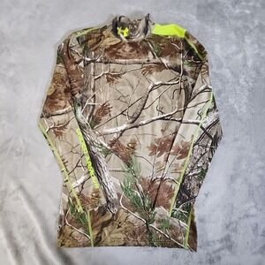 Under Armour Shirt Boys M‎ Realtree Camouflage ColdGear Mock Keck Compression